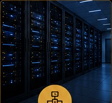 Moderner Serverraum für Netzwerk und IT